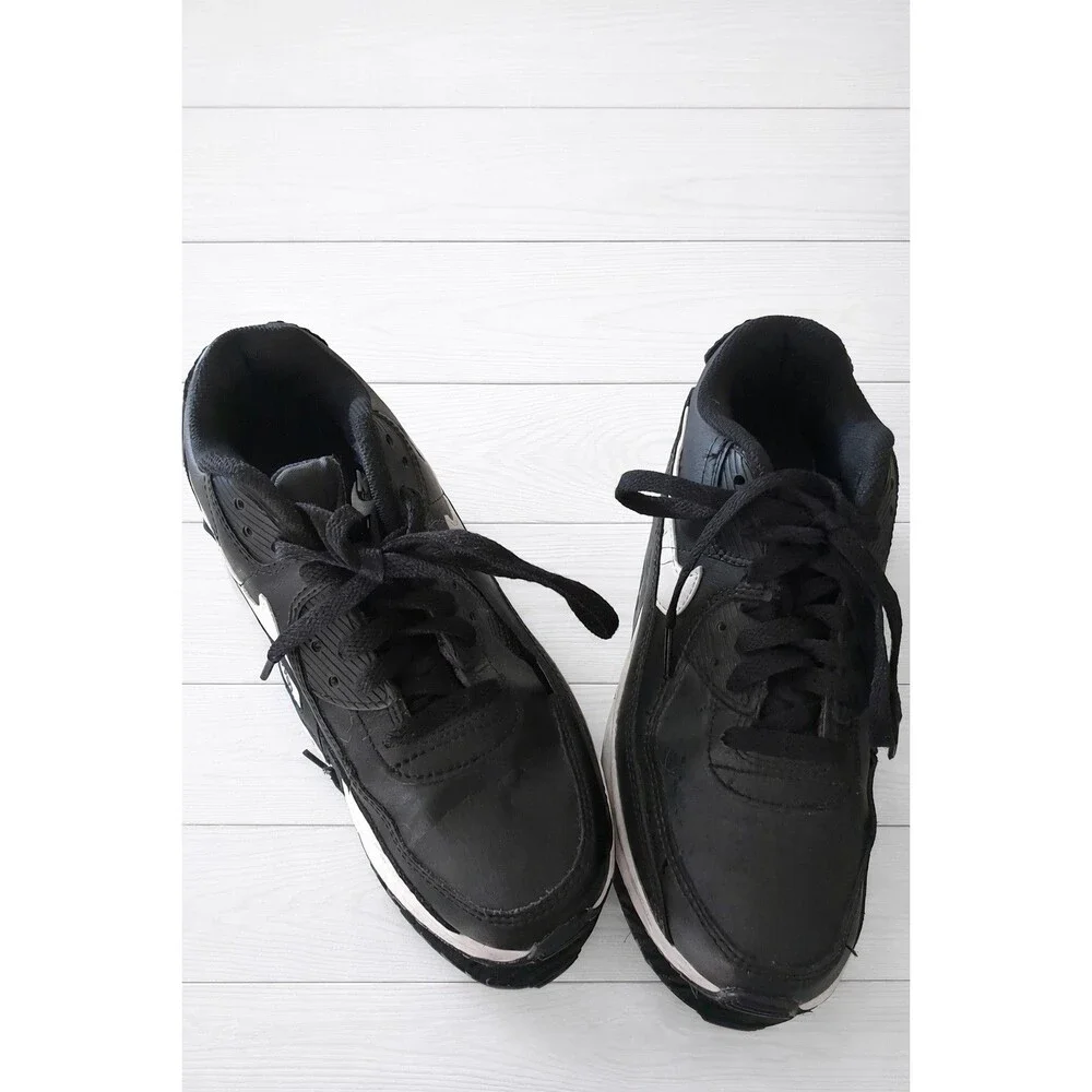 NIKE AIR MAX 90 LTR (GS) Youth Shoes 5Y black/white-black CD6864 010 - Picture 2 of 8